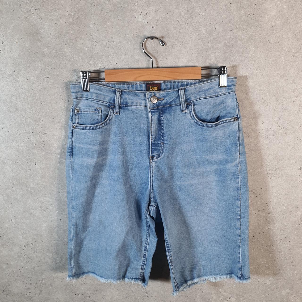 Vintage Lee Mid Rise Baggy Shorts Jorts Cargo Womens W30 Blue Relaxed Denim A4540