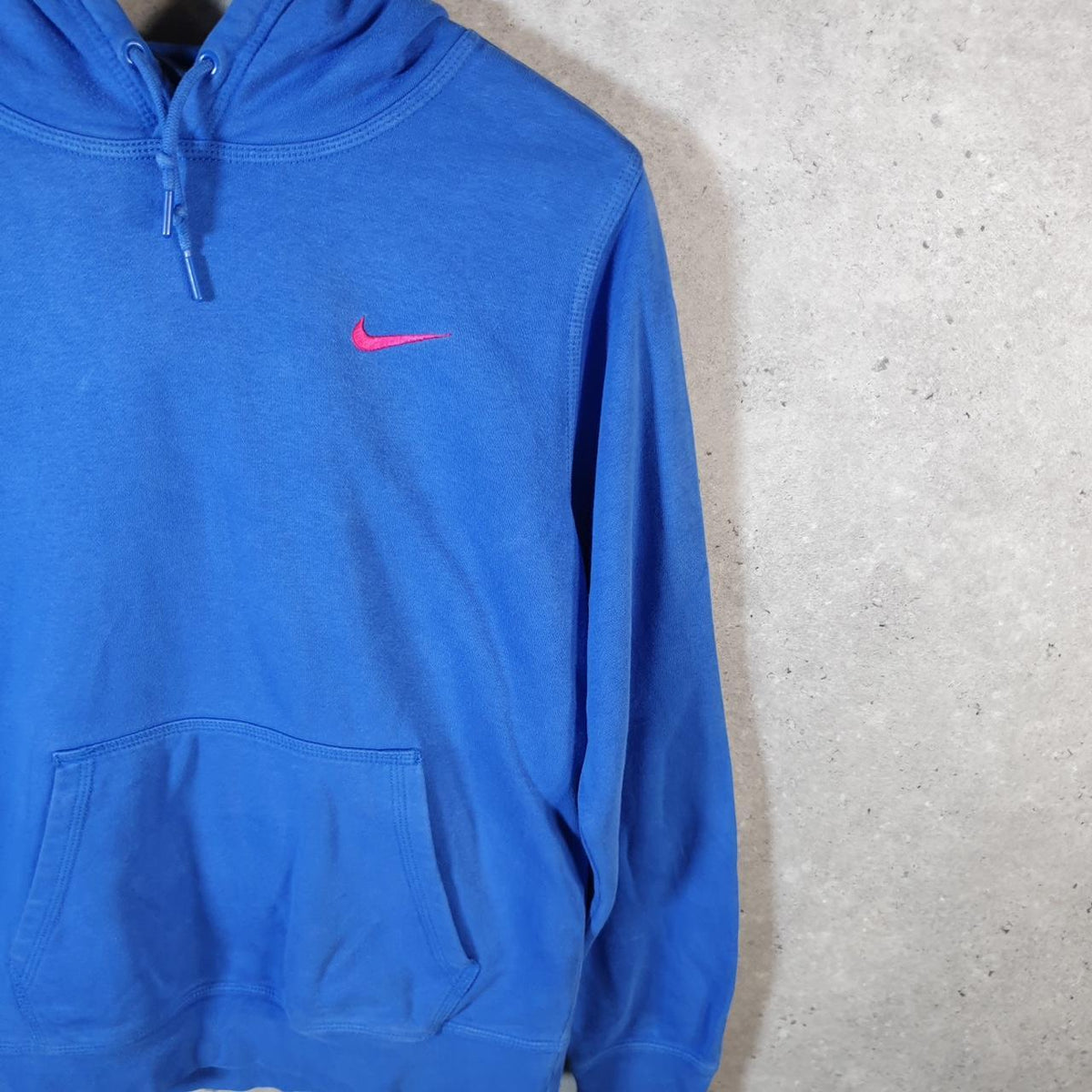 Vintage Nike Club Embroidered Hoodie Men’s Small Blue Swoosh Y2K Pullover