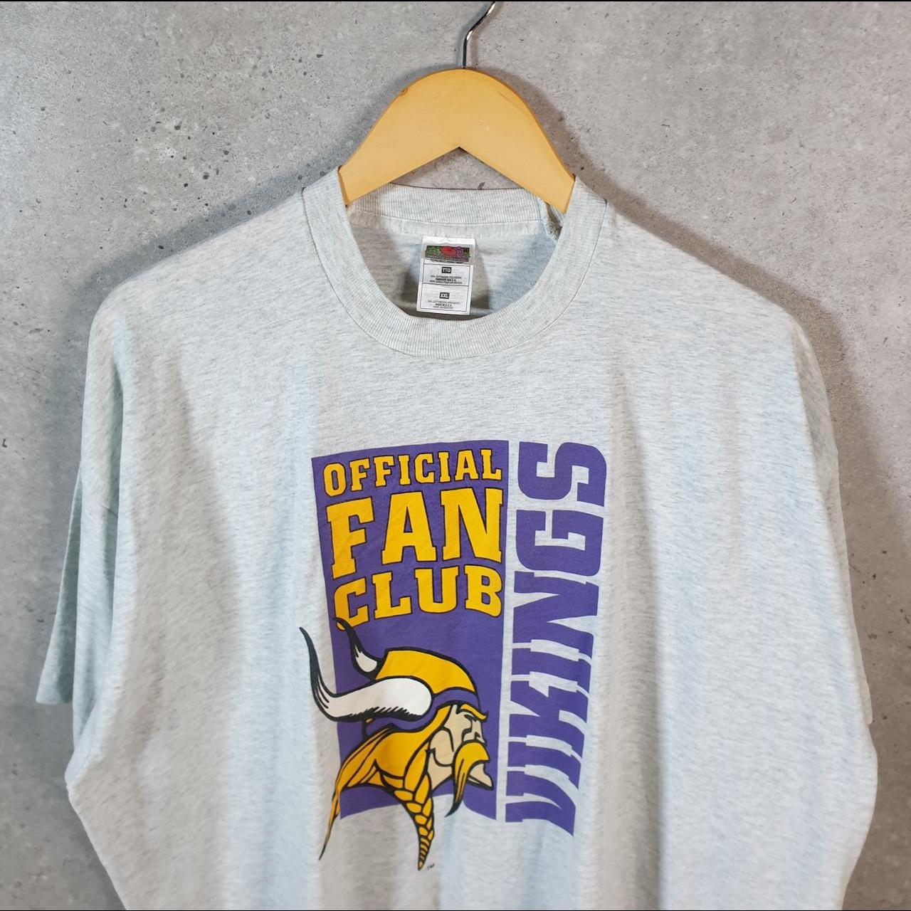 Vintage Fruit of the Loom Minnesota Vikings NFL USA 90s Single Stitch T Shirt Men’s 2XL Grey C9402