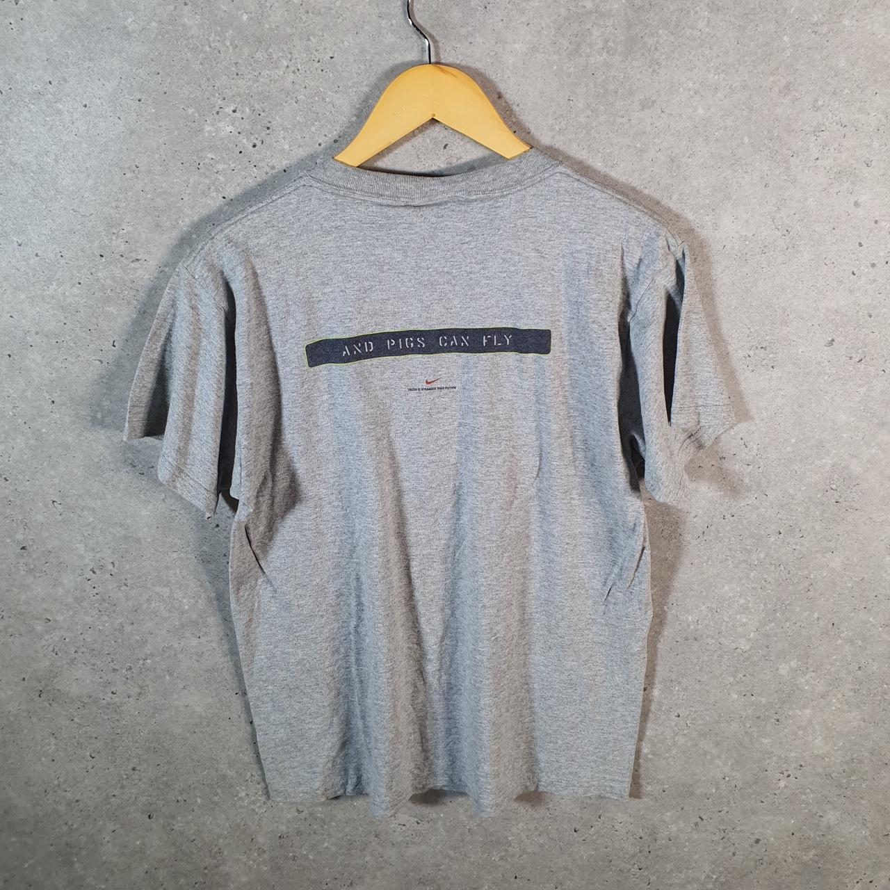 Vintage Nike 90s USA Women Don’t Sweat Pigs Can Fly T Shirt Men’s Large Grey Logo Swoosh