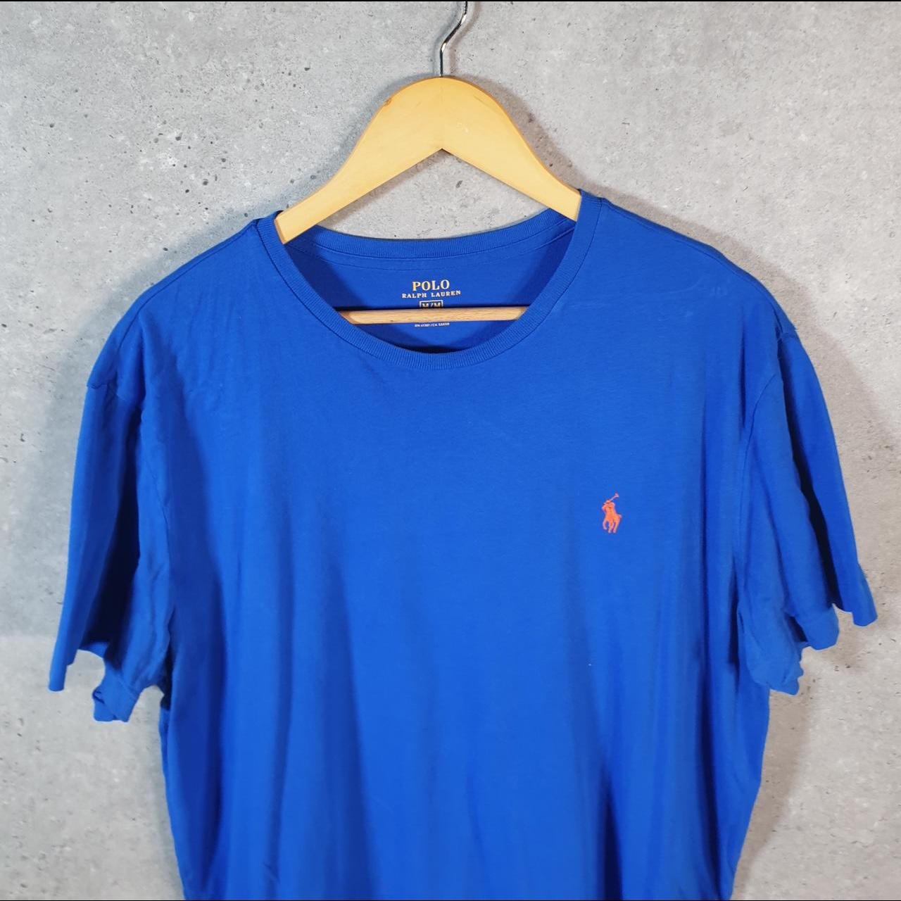 Vintage Ralph Lauren Polo T Shirt Men’s Medium Blue Embroidered Classic Fit Pony C9045