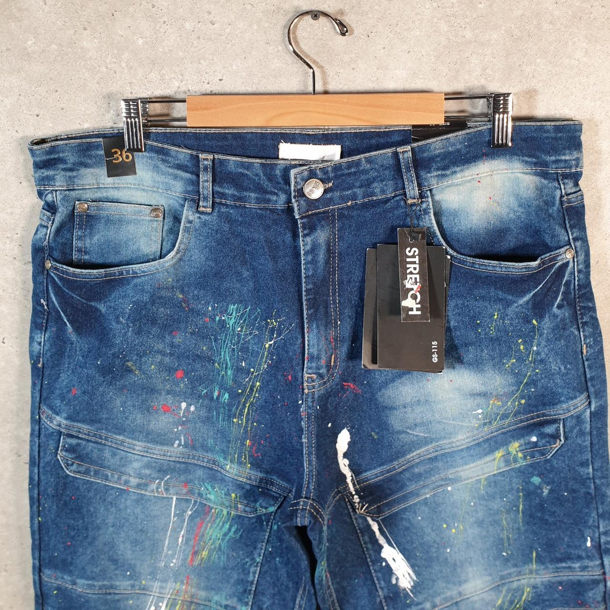 Vintage GS115 Baggy Y2K Hip Hop Jorts Shorts Mens W36 Blue Denim USA
