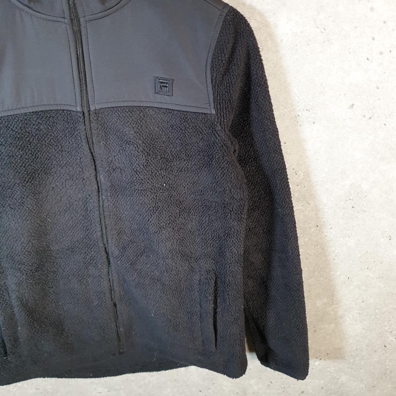 Fila Sport Fleece Full zip Hoodie Womens Small Black Embroidered Logo