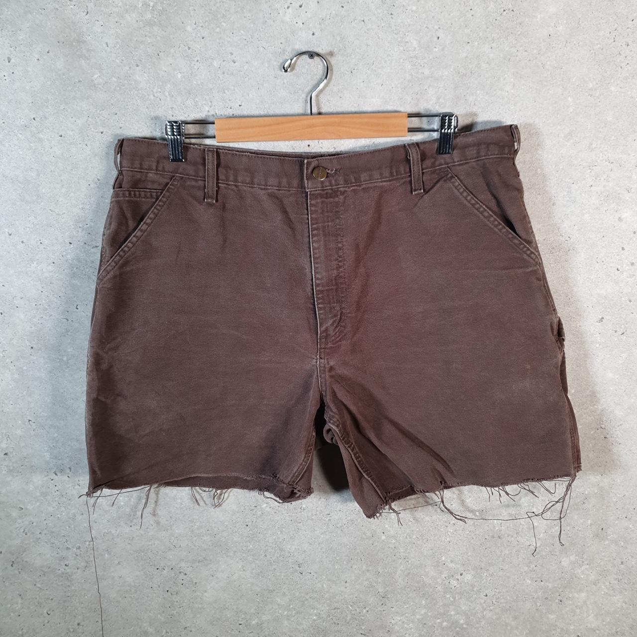 Vintage Carhartt Baggy Carpenter Shorts Jorts Cargo Men’s W38 Brown Dungaree Fit Workwear A4855