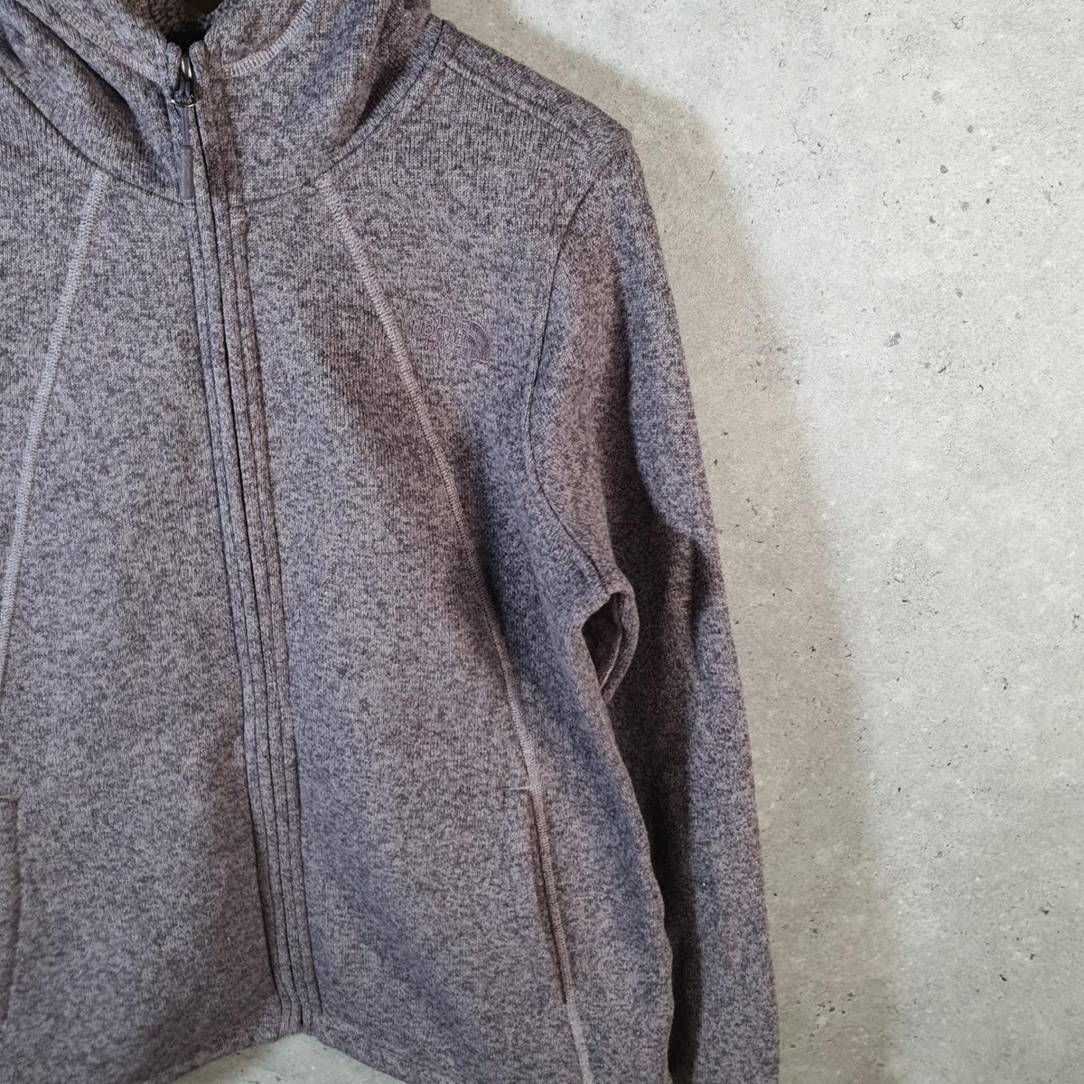 Vintage The North Face TNF Teddy Fleece Sweatshirt  Womens Large Purple Full Zip Logo