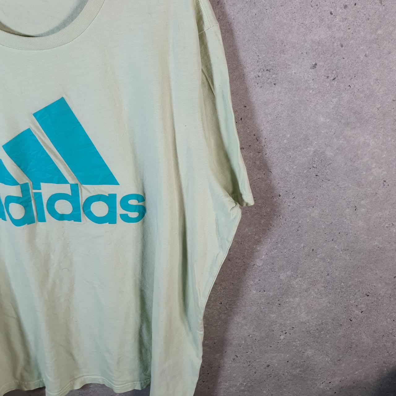 Vintage Adidas Spellout T Shirt Men’s 2XL Green Three Stripes Logo Athletic