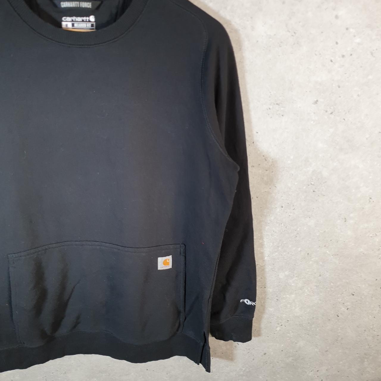 Vintage Carhartt Sweatshirt Womens Medium Black Pullover Blank USA Relaxed Fit