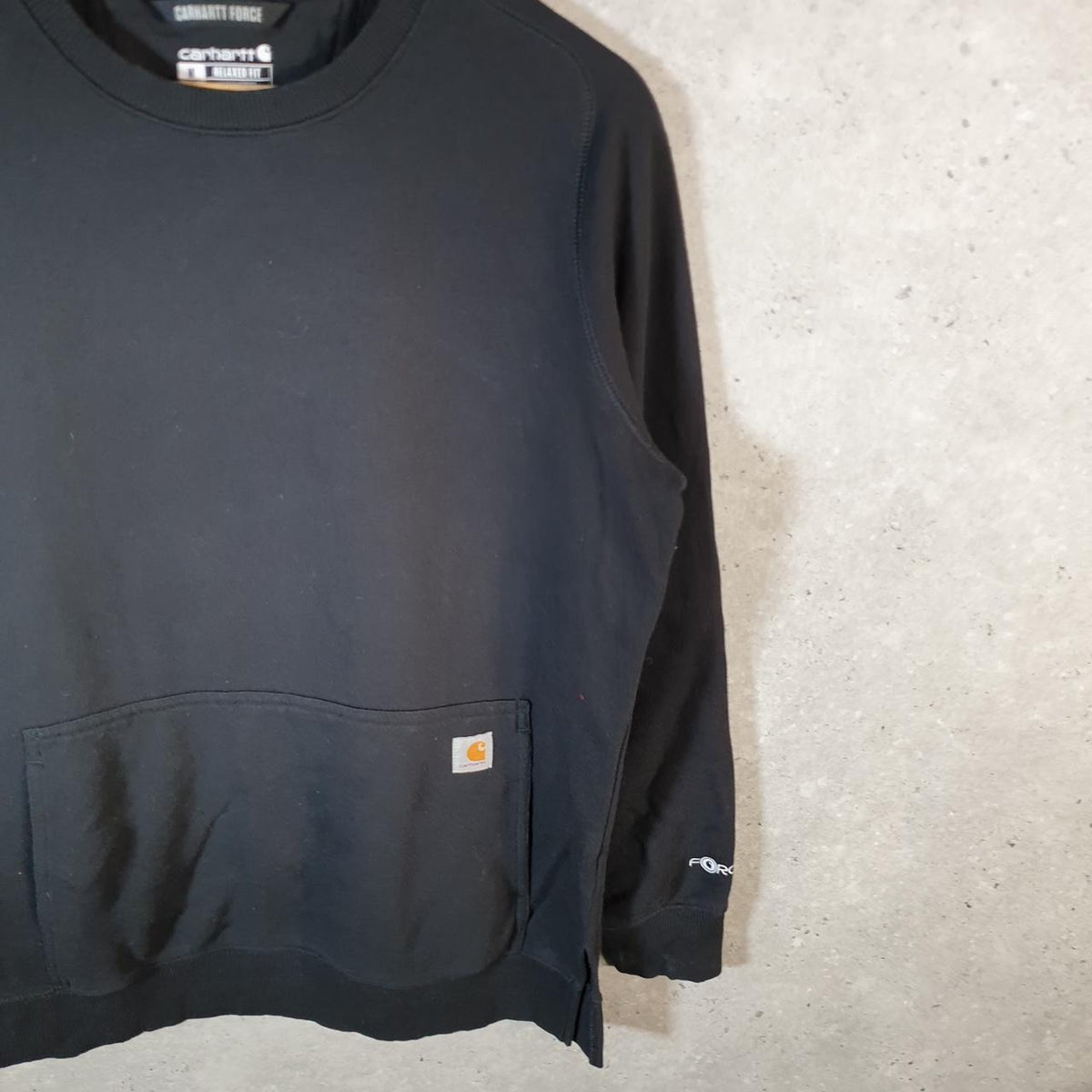Vintage Carhartt Sweatshirt Womens Medium Black Pullover Blank USA Relaxed Fit