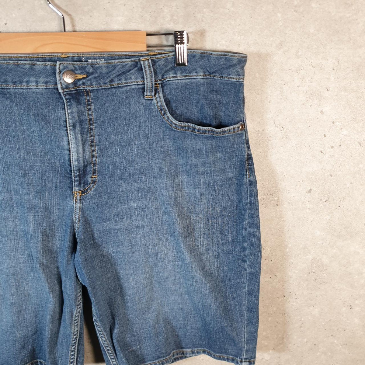 Vintage Lee Baggy Shorts Jorts Cargo Womens W40 Blue Relaxed Denim