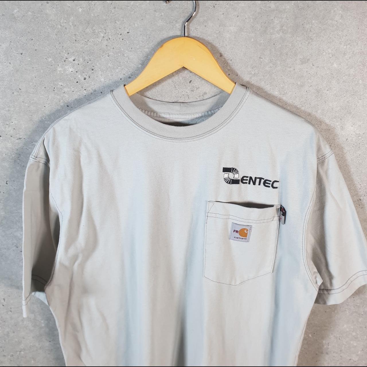 Vintage Carhartt Pocket T Shirt Men’s Medium Beige Workwear Chore Utility Loose Fit C9329