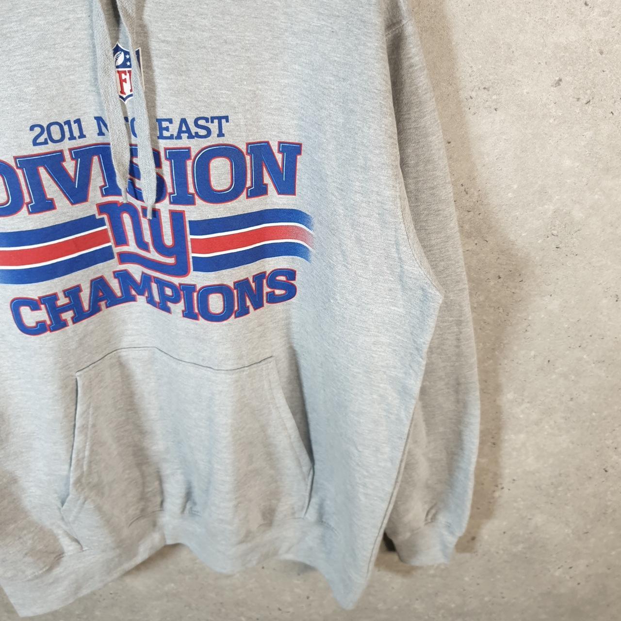 Vintage NFL 2011 New York NFC East Hoodie Mens Large Grey USA Pro Sport