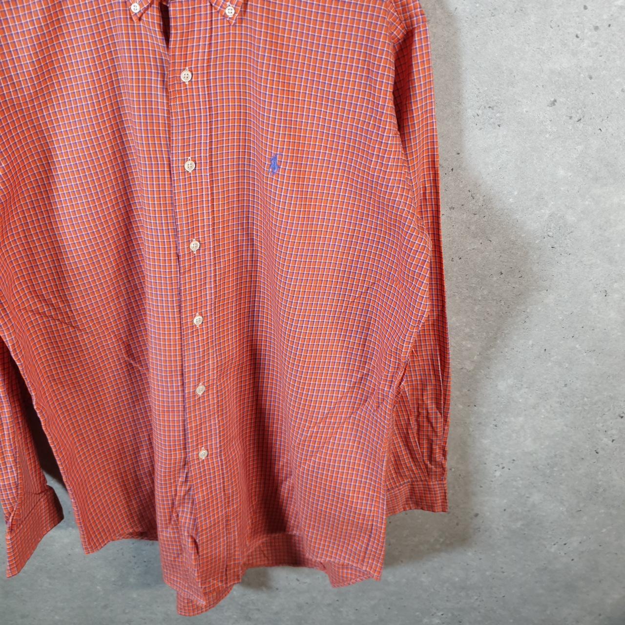 Vintage Ralph Lauren Button Down Shirt Men’s Medium Orange Classic Fit Cotton
