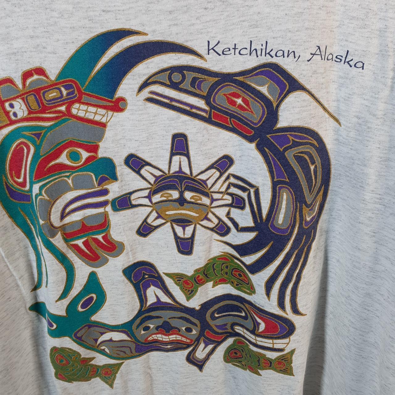 Vintage Oneita Power Ketchikan Alaska 1992 Single Stitch T Shirt Men’s Large Grey