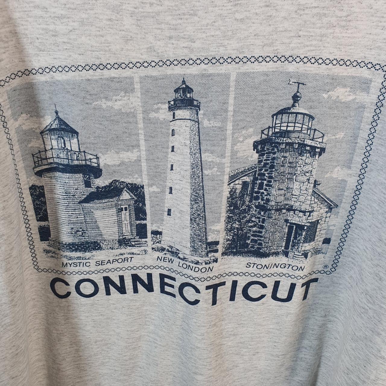 Vintage Hanes Connecticut Lighthouse 90s USA Single Stitch T Shirt Men’s Large Grey