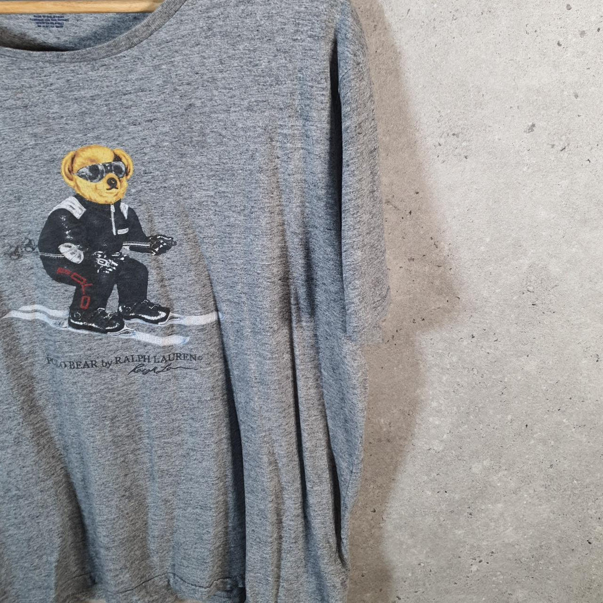 Vintage Ralph Lauren Polo Bear T Shirt Men’s XL Grey Classic Fit Pony