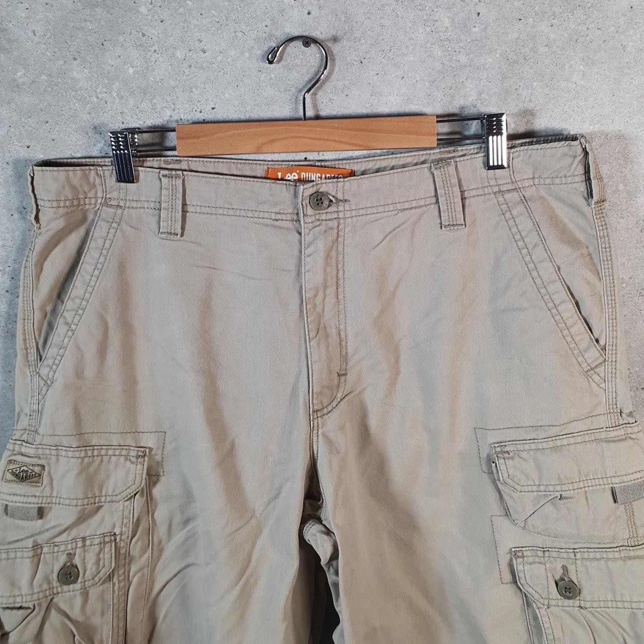 Vintage Lee Chino Shorts Jorts Cargo Mens W38 Brown Baggy Cotton A4430
