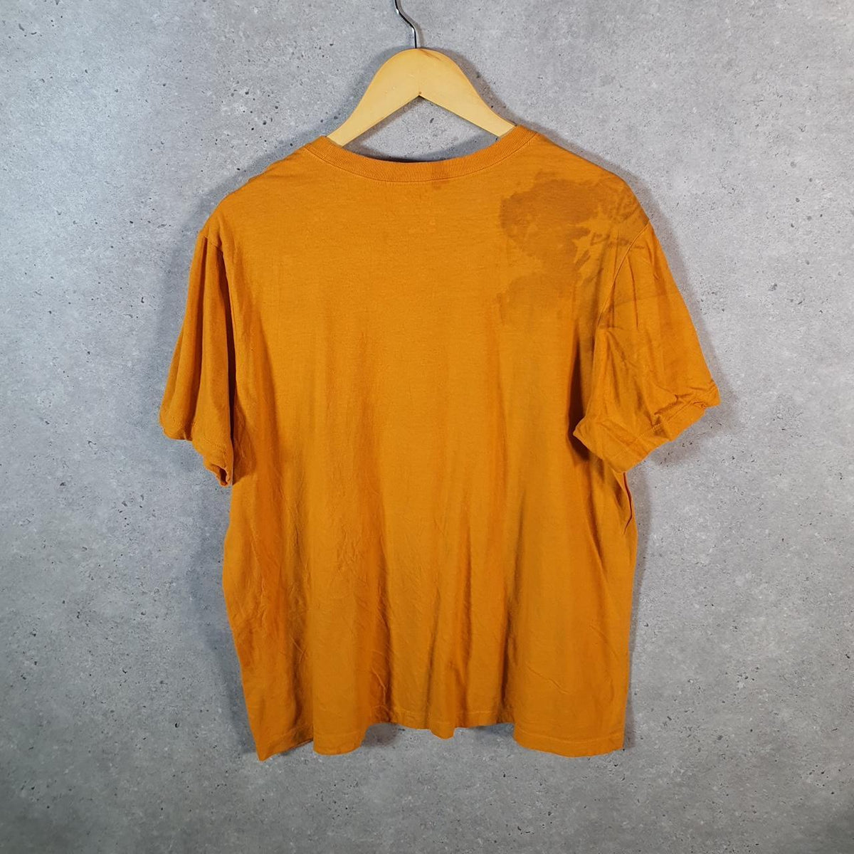 Vintage Nike Sportswear Spellout T Shirt Men’s Large Orange Logo Swoosh Athletic