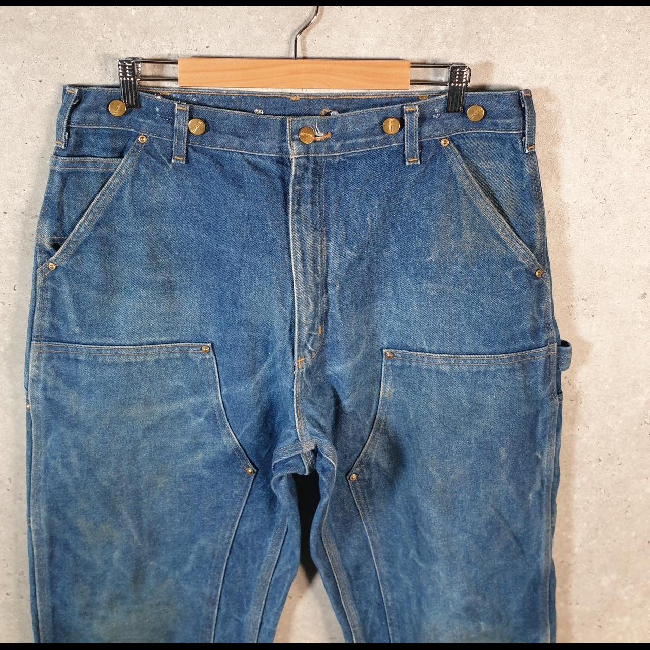 Vintage Carhartt Carpenter Double Knee Trousers Mens W36 L34 Blue Original Dungaree Fit