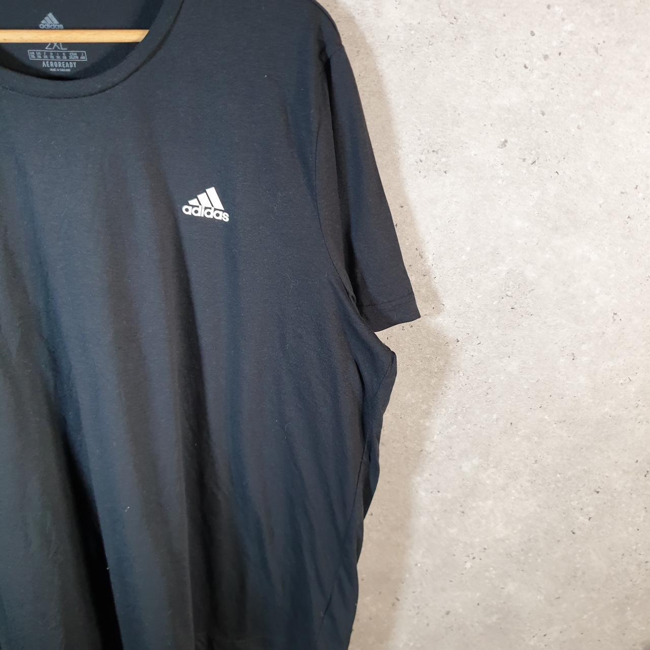 Vintage Adidas Primegreen Aeroready T Shirt Men’s 2XL Black Three Stripes Athletic Logo