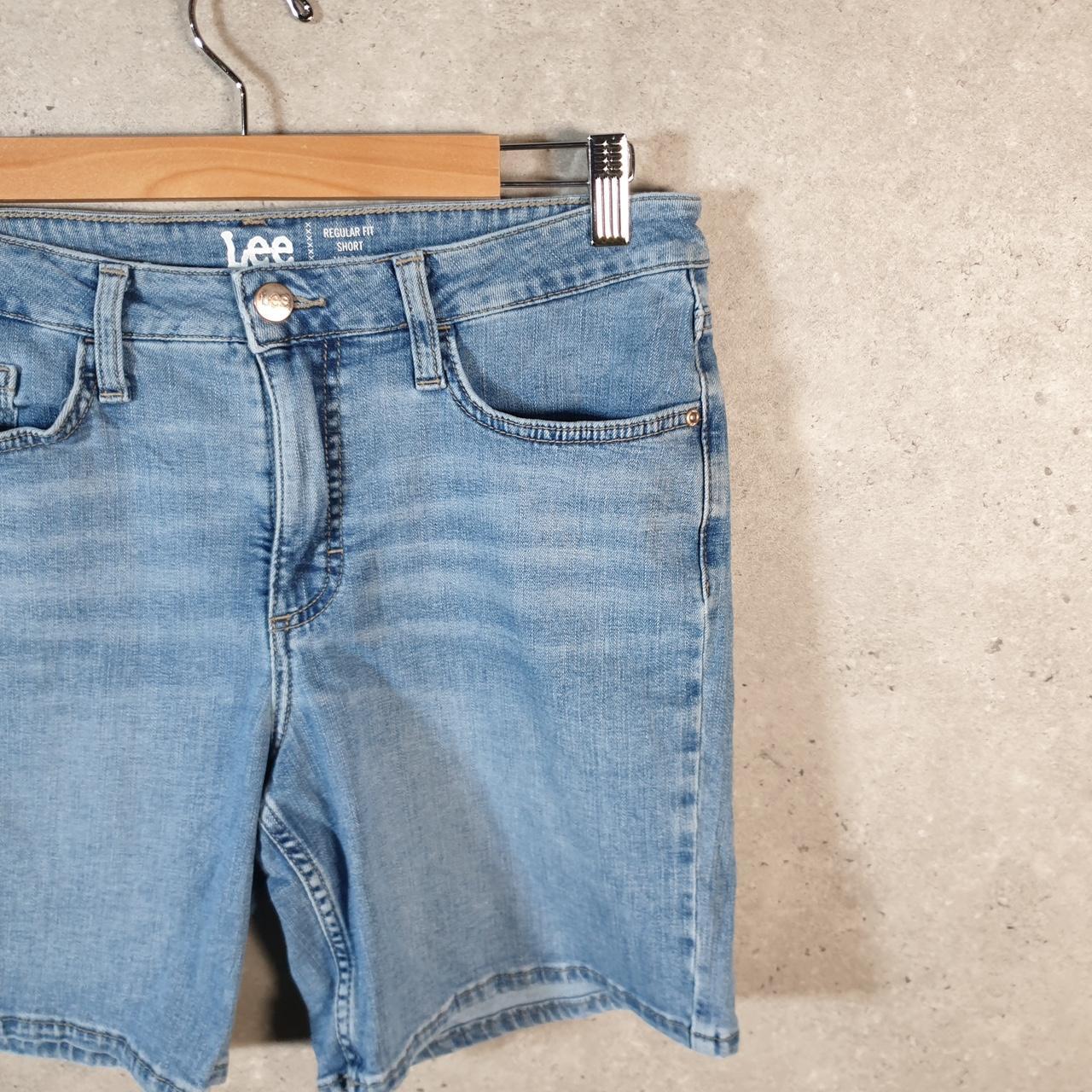 Vintage Lee Baggy Shorts Jorts Cargo Womens W32 Blue Relaxed Denim