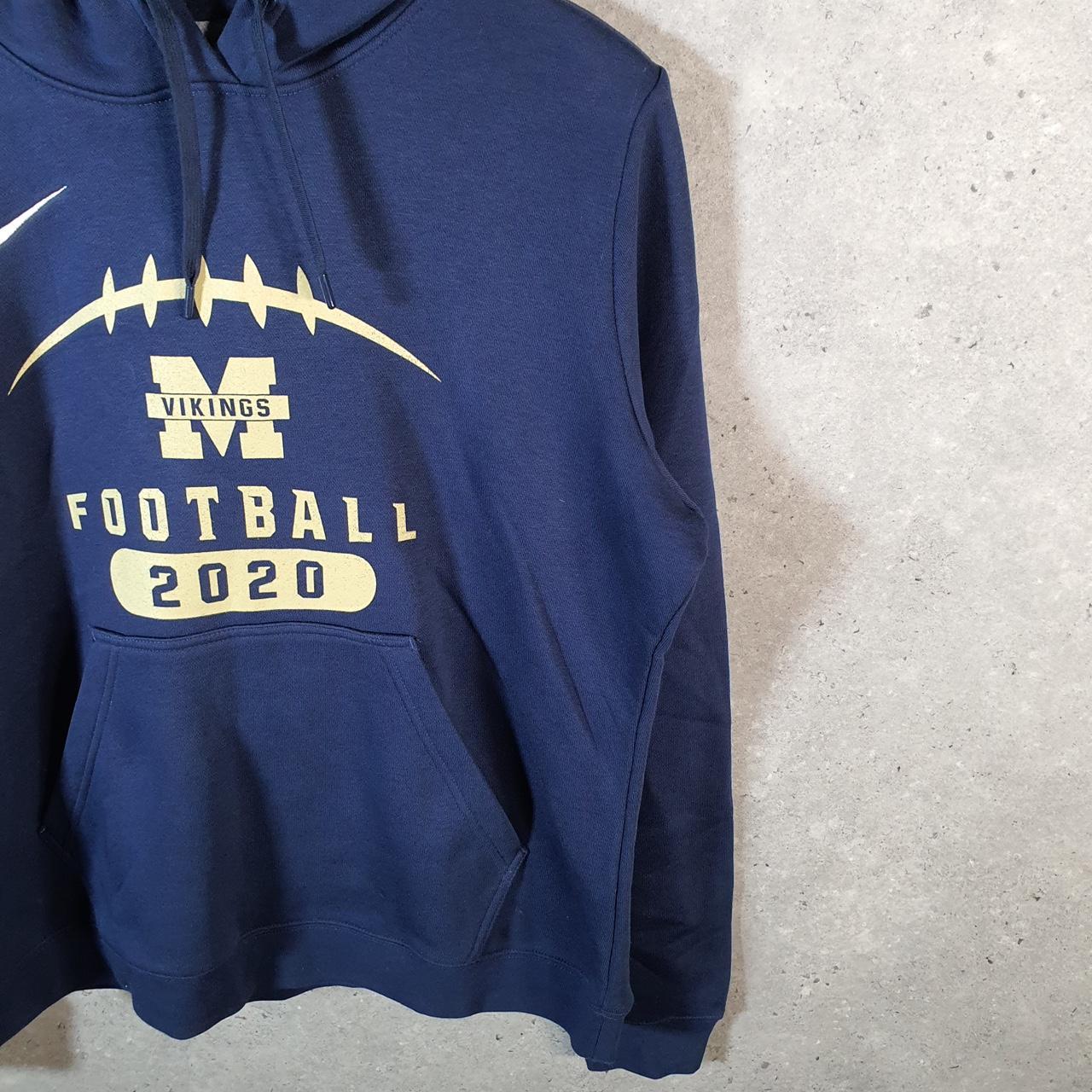 Vintage Nike Michigan Football USA Hoodie Womens XL Blue Swoosh Y2K Pullover