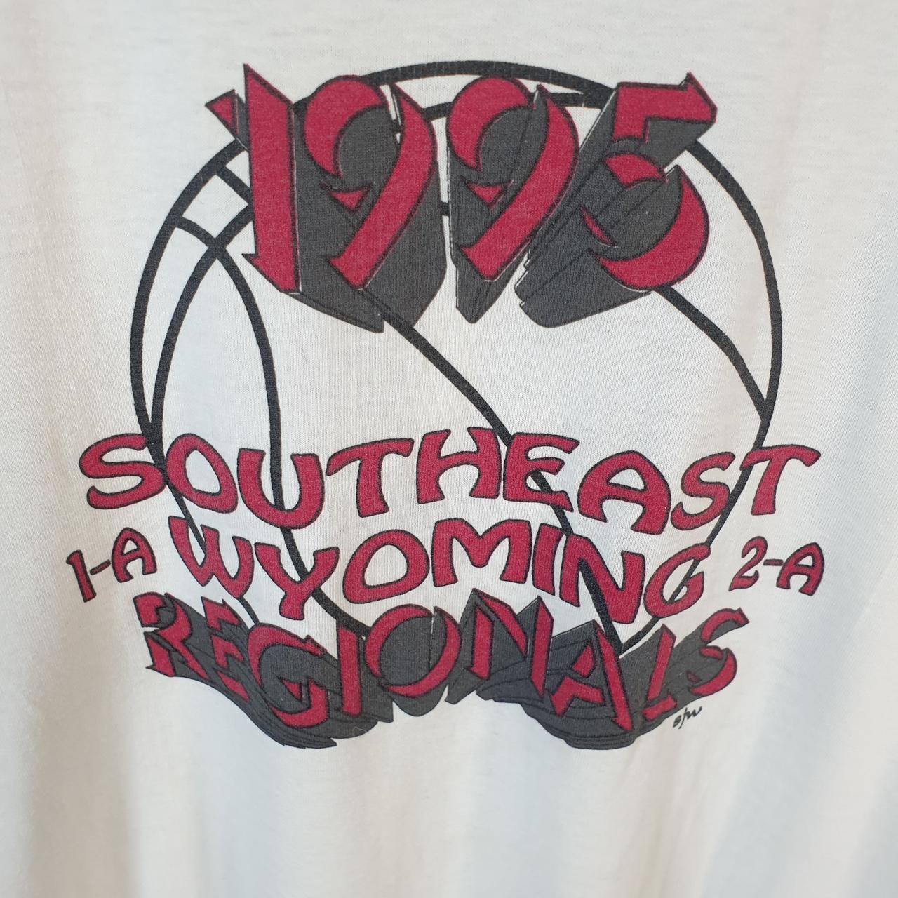 Vintage Hanes 1995 Wyoming USA Single Stitch T Shirt Men’s Medium White