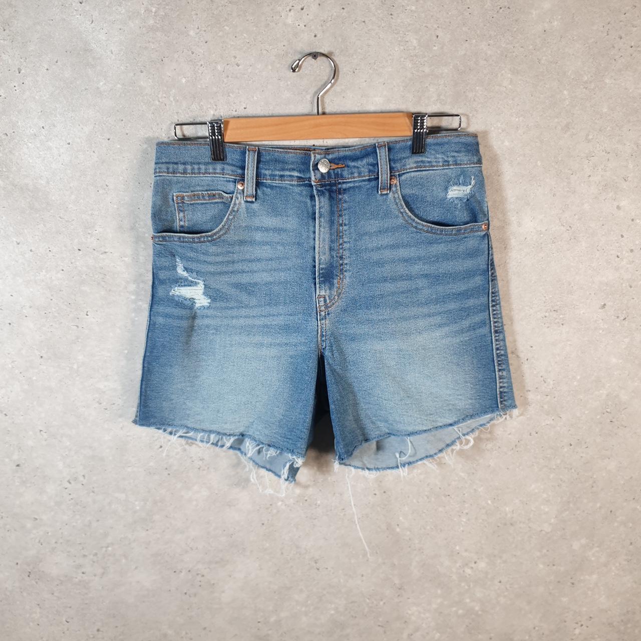 Vintage Levi’s Cut Off Baggy Shorts Jorts Cargo Womens W30 Blue Relaxed Denim