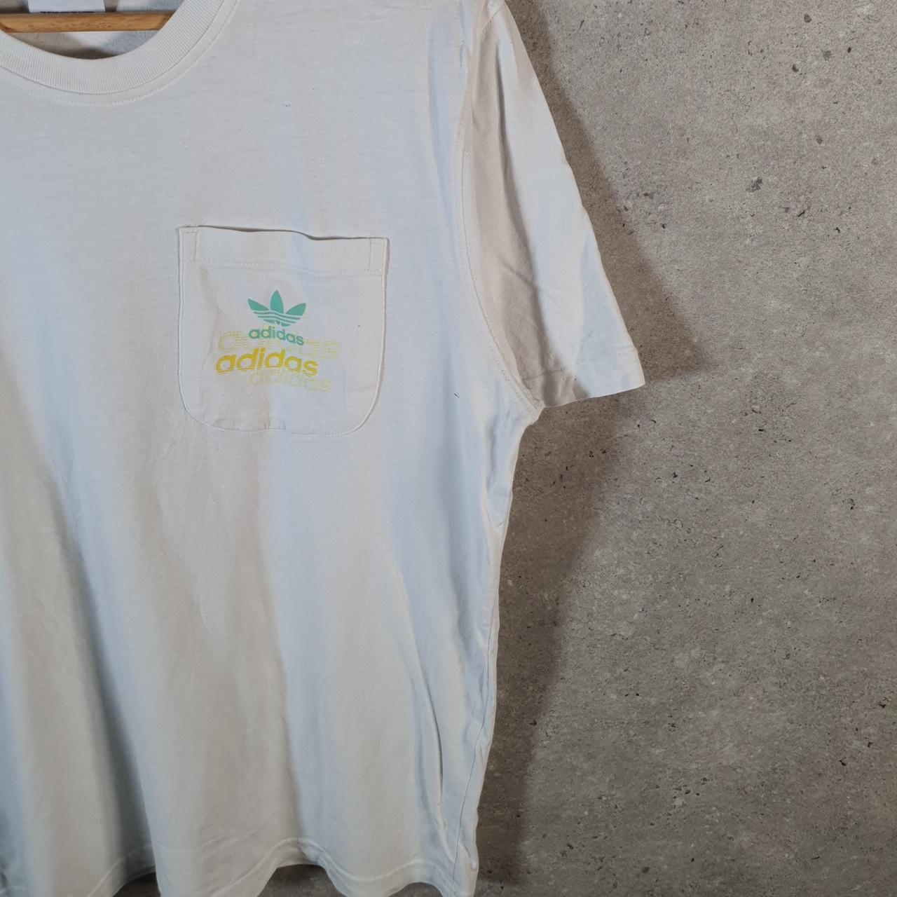 Vintage Adidas Trefoil Retro T Shirt Men’s Medium White Three Stripes Logo