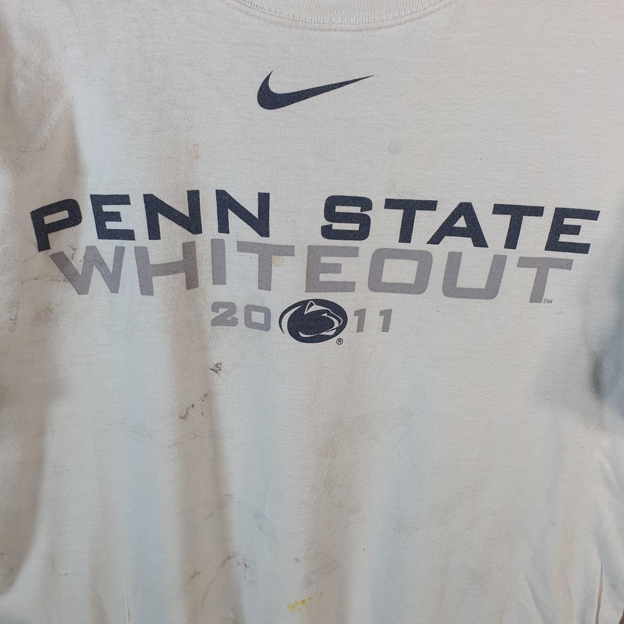 Vintage Nike Penn State 2014 Whiteout T Shirt Men’s Small White Logo Swoosh Athletic