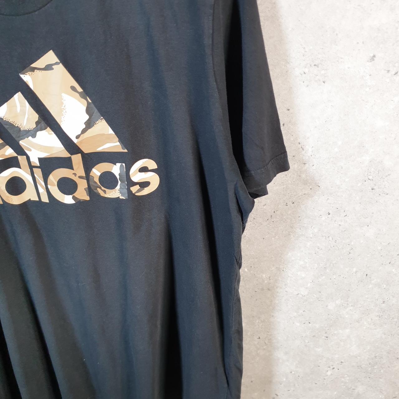 Vintage Adidas T Shirt Men’s Large Graphic Black Three Stripes Logo Athletic