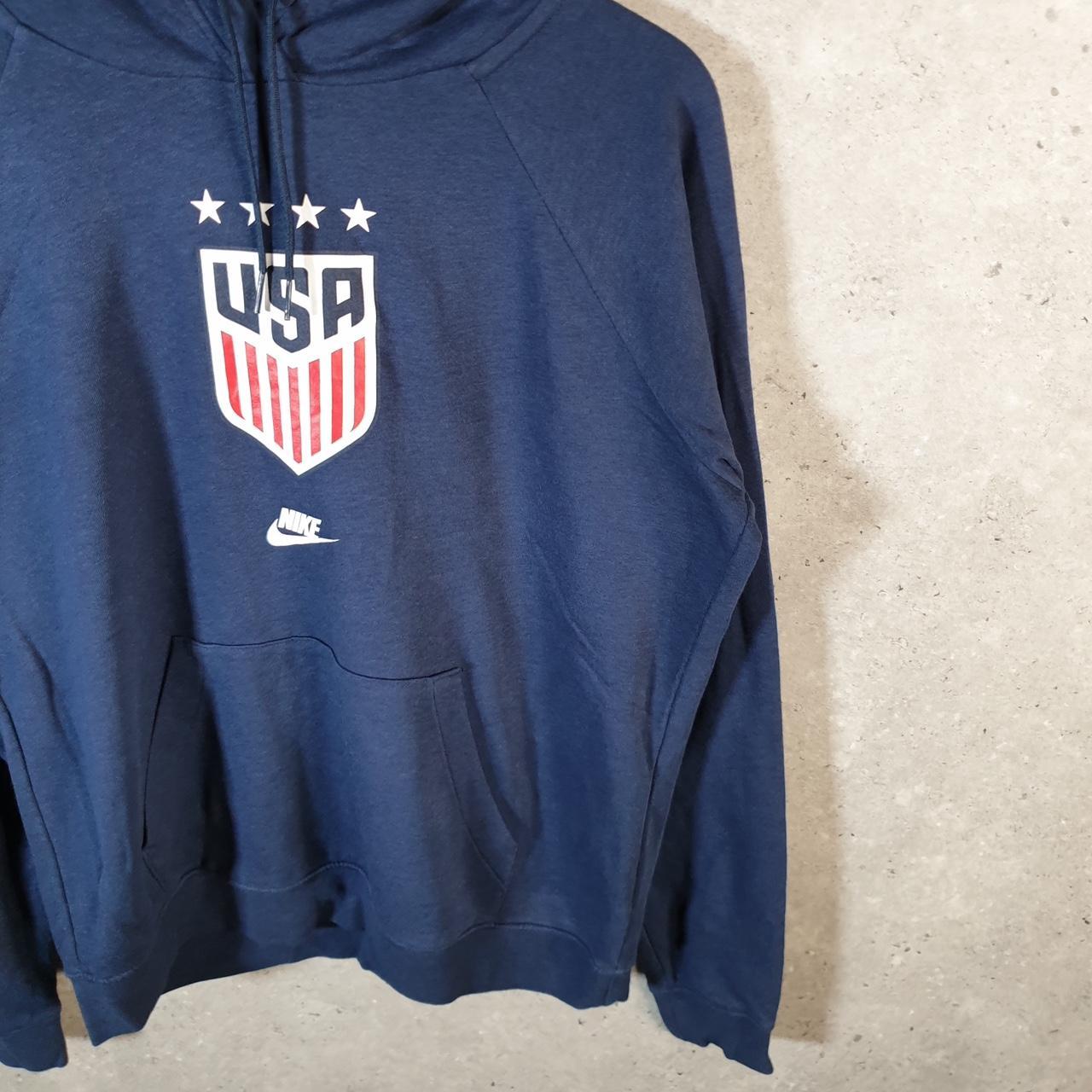 Vintage Nike Centre Swoosh USA Flag Hoodie Men’s Medium Navy Blue Swoosh Y2K Pullover
