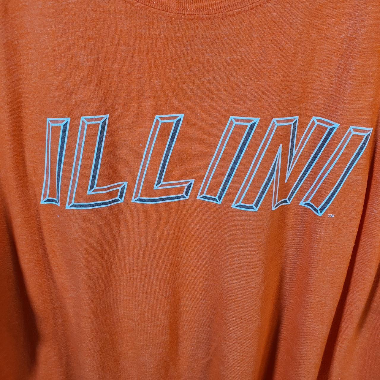 Vintage Nike Illini T Shirt Men’s XL Orange Logo Spellout Swoosh Athletic