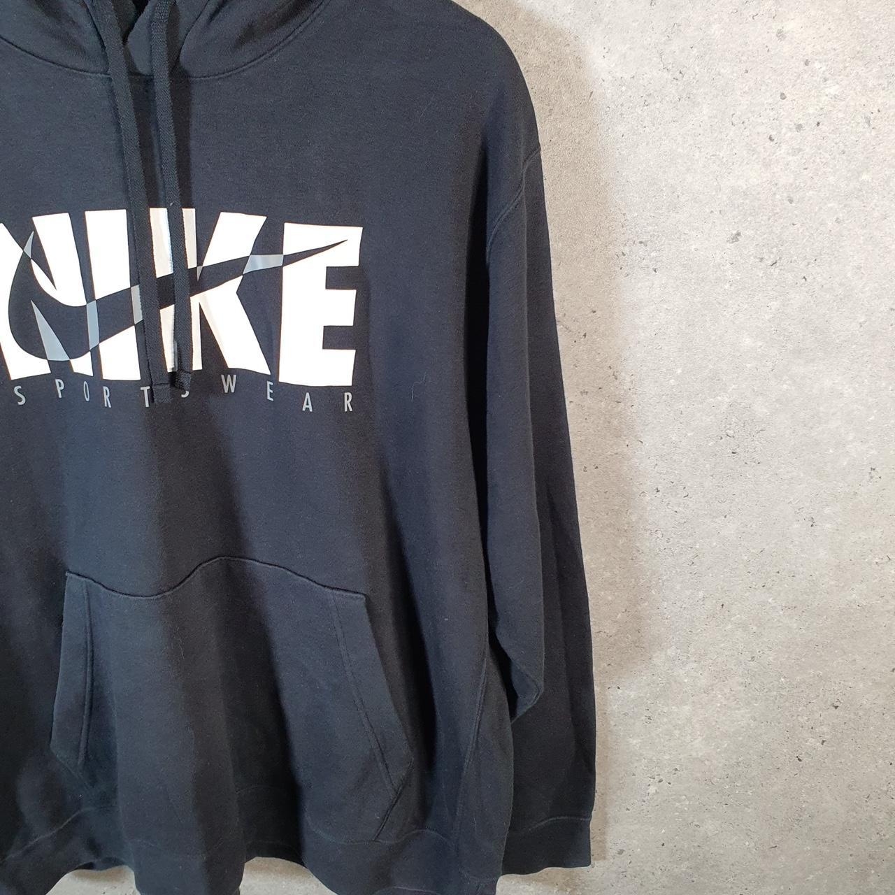 Vintage Nike Club Hoodie Men’s XL Black Swoosh Y2K Pullover