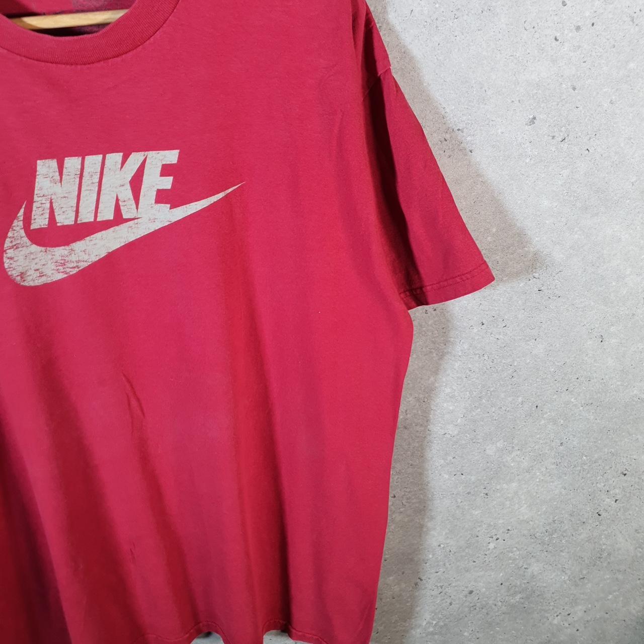 Vintage Nike Club T Shirt Men’s XL Red Logo Spellout Swoosh Athletic