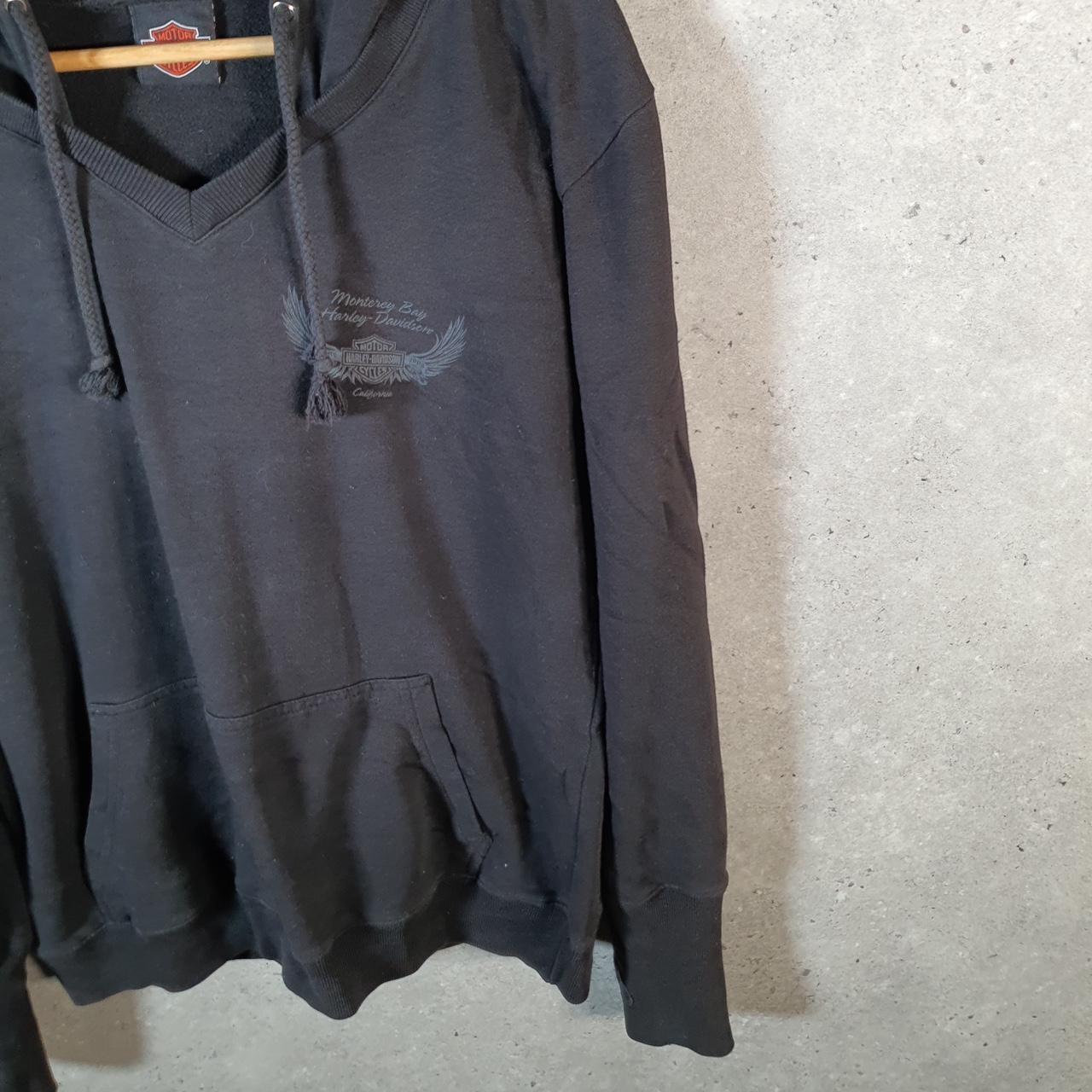 Vintage Harley Davidson Angel Wings California Monterey Bay Hoodie Womens XL Black