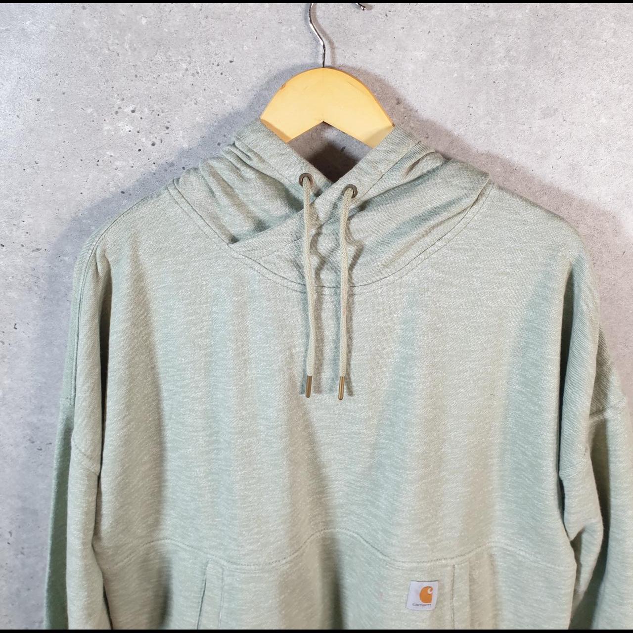 Vintage Carhartt Hoodie Womens Large Green Pullover Blank USA Relaxed Fit