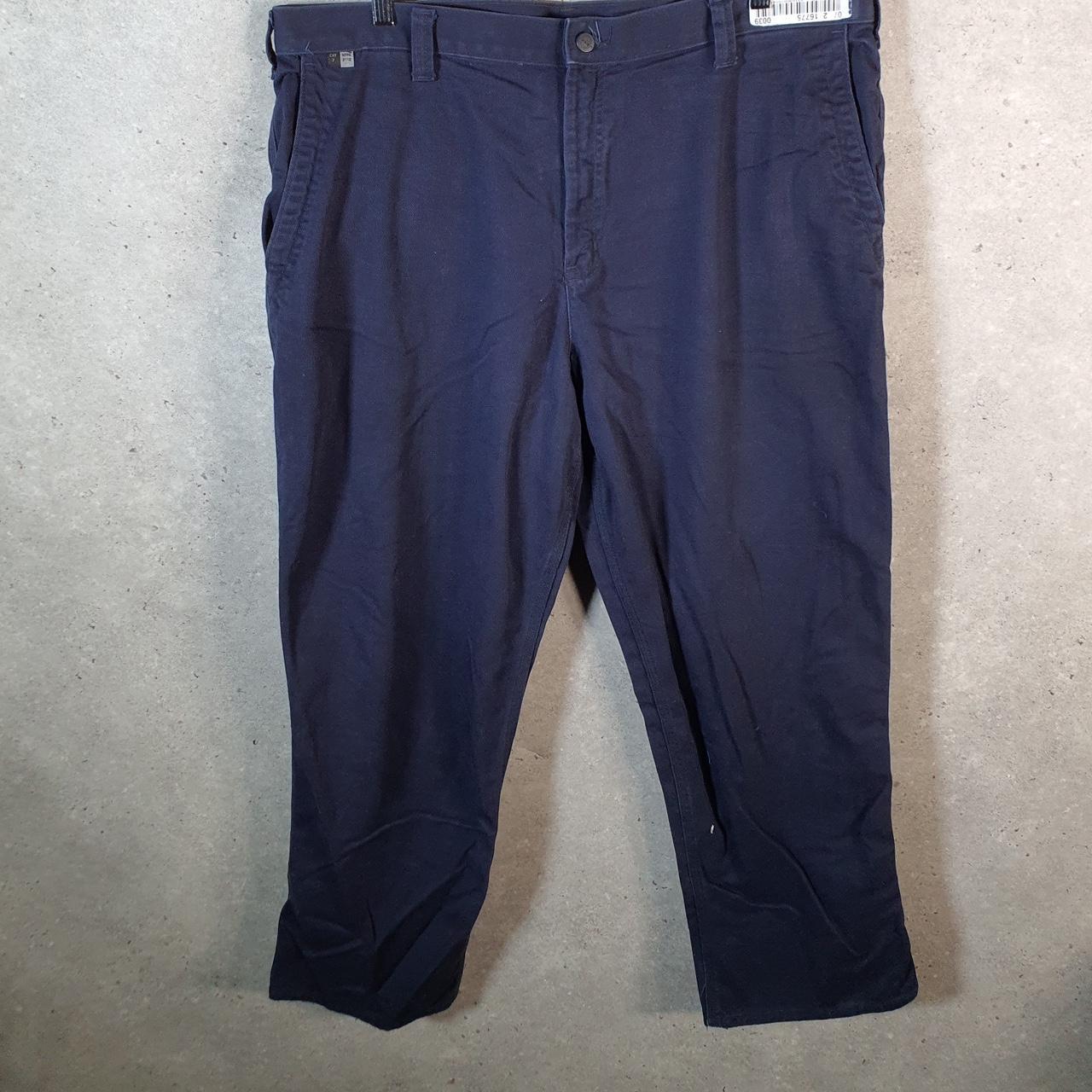 Vintage Carhartt FR Carpenter Trousers Mens W40 L30 Navy Blue Dungaree Fit Workwear USA