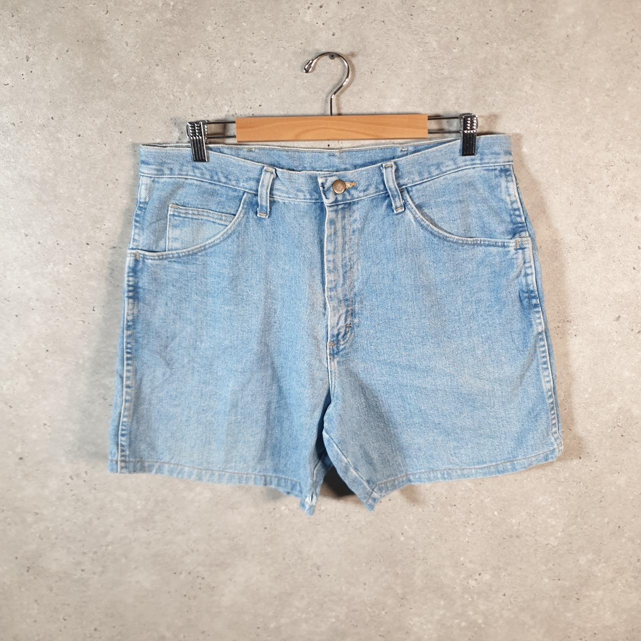Vintage Wrangler Denim Shorts Jorts Cargo Men’s W34 Blue Baggy Cotton