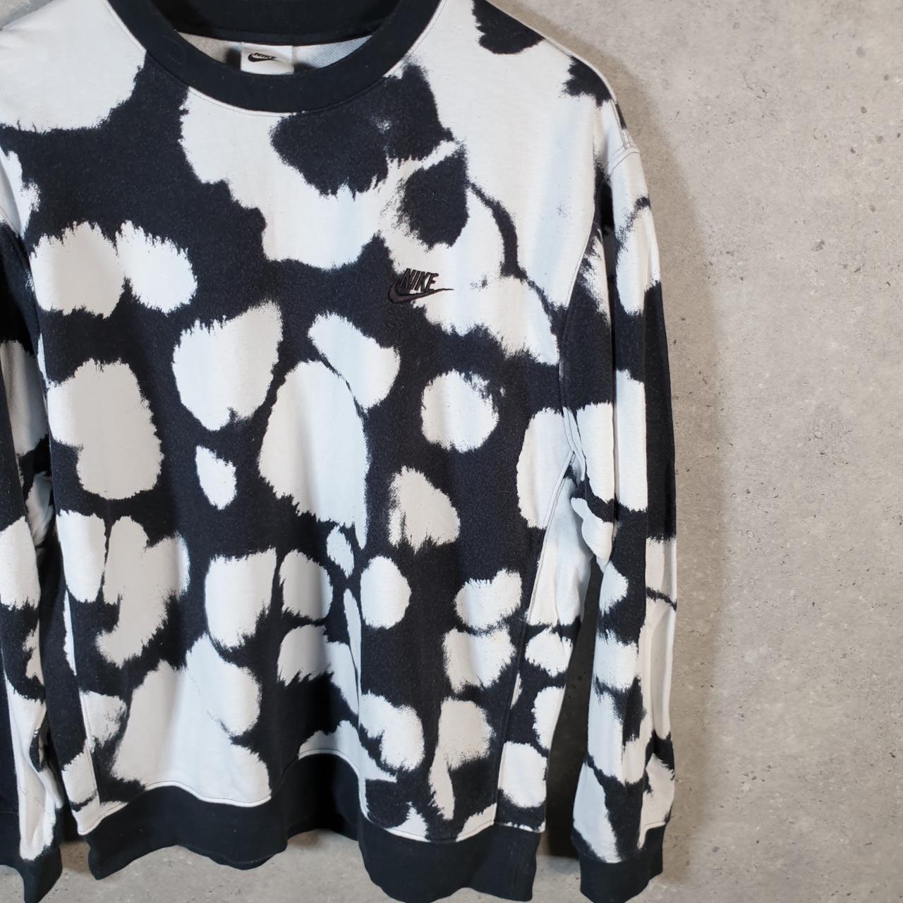 Vintage Nike Club Embroidered Sweatshirt Men’s Large Black Swoosh Y2K Cow Print
