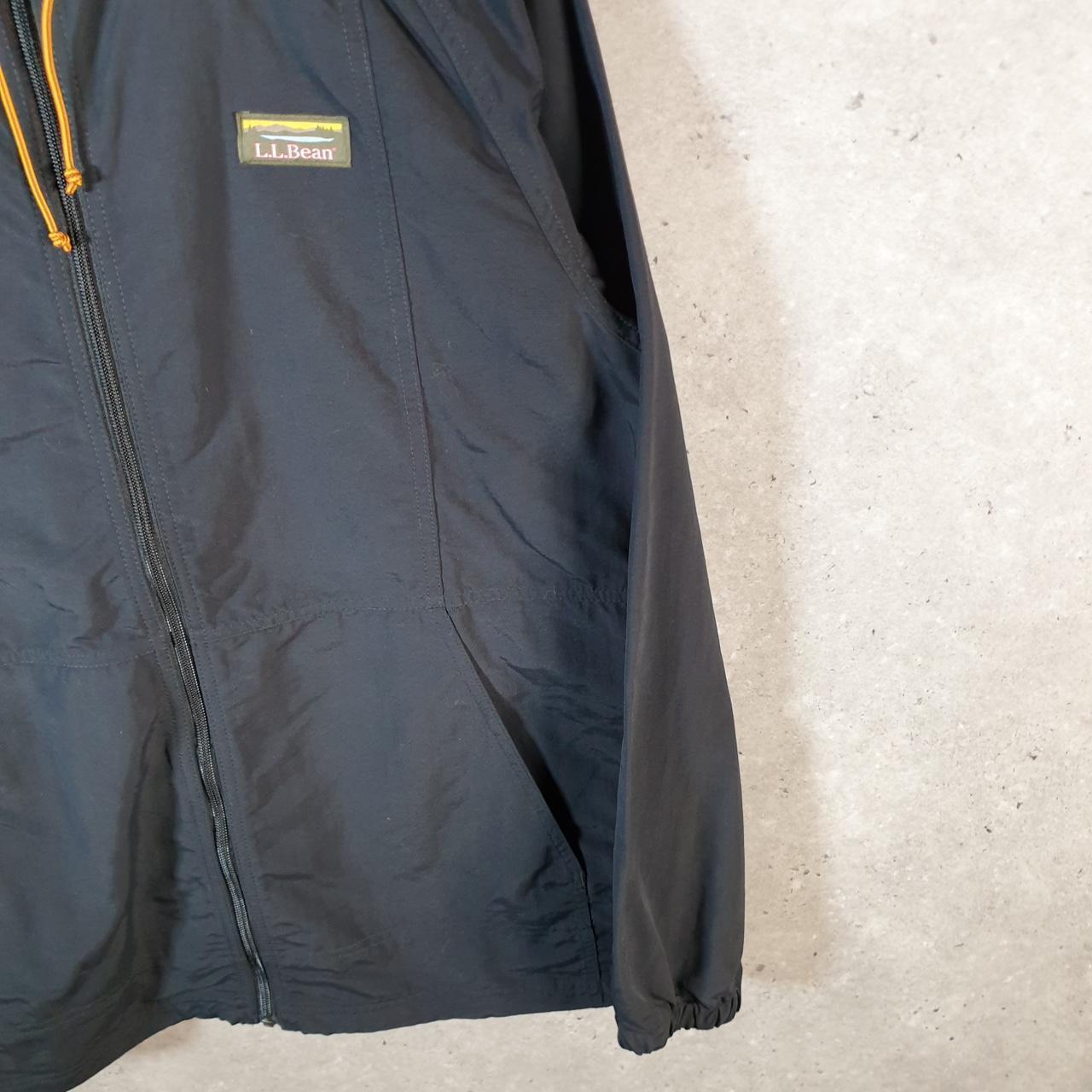 Vintage L.L. Bean Aztec Outdoors Nylon Jacket Mens M Black Full Zip Waterproof