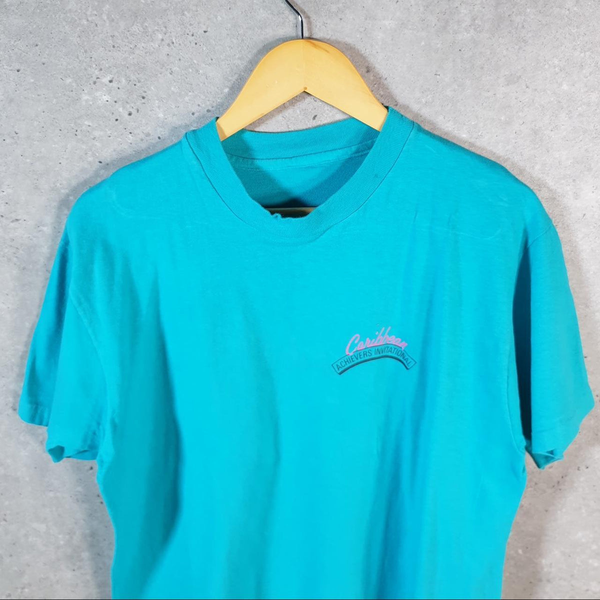 Vintage Caribbean Achievers Invitational Ship USA 90s Single Stitch T Shirt Men’s Small Blue C8758