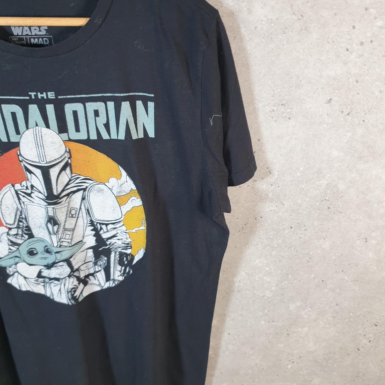 Vintage Star Wars The Mandolorian T Shirt Men’s XL Black Logo Graphic Spellout