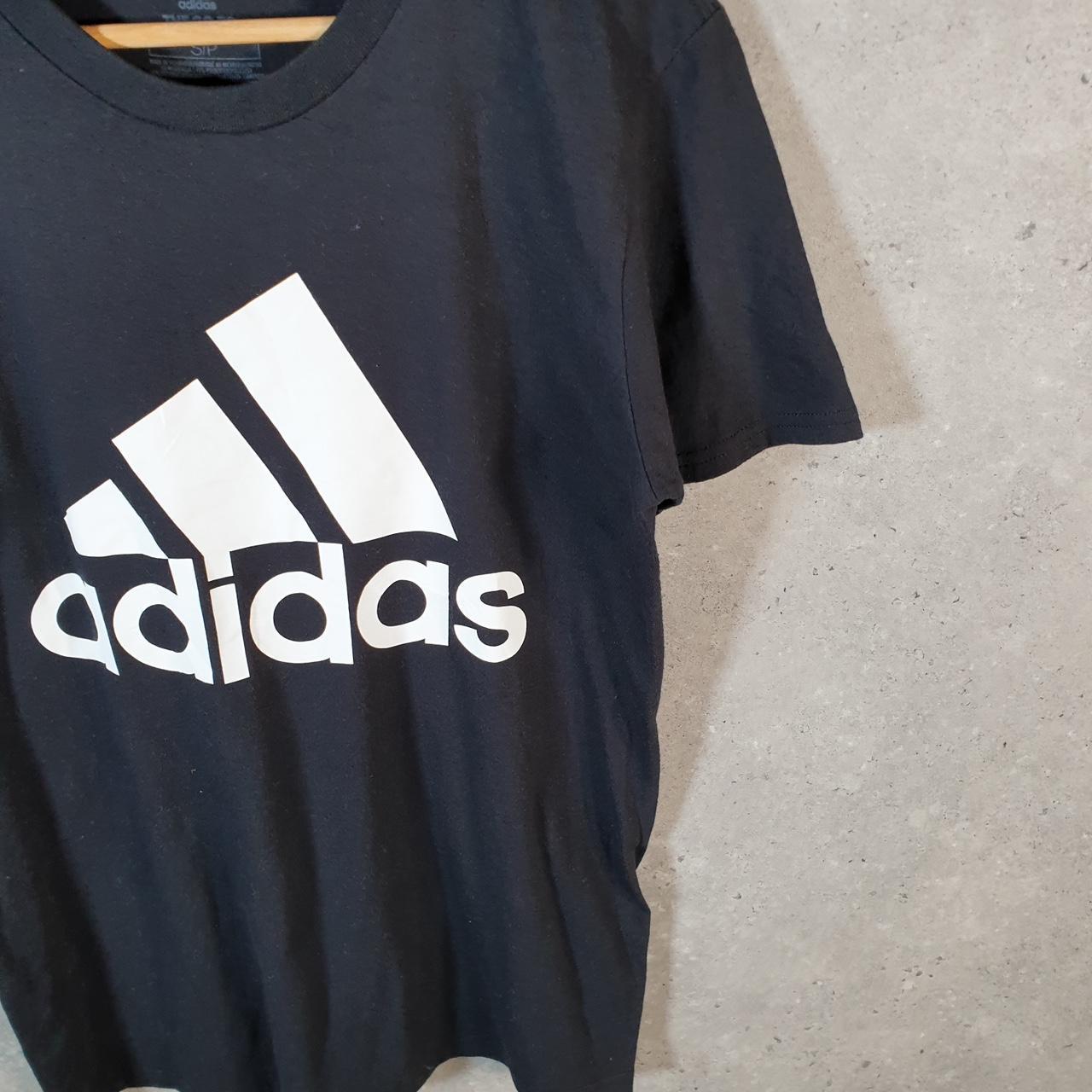 Vintage Adidas Go To Performance Tee T Shirt Men’s Small Black Three Stripes Logo Athletic
