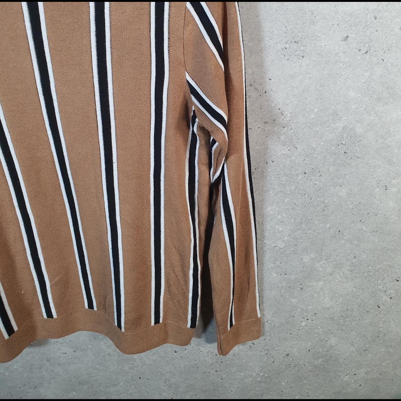 Vintage Topman Knit Sweater Men’s XS Brown Striped Y2K Pullover Casual