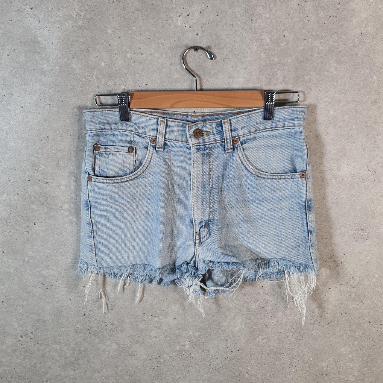 Vintage Levi’s Cut Off Baggy Shorts Jorts Cargo Womens W28 Blue Relaxed Denim