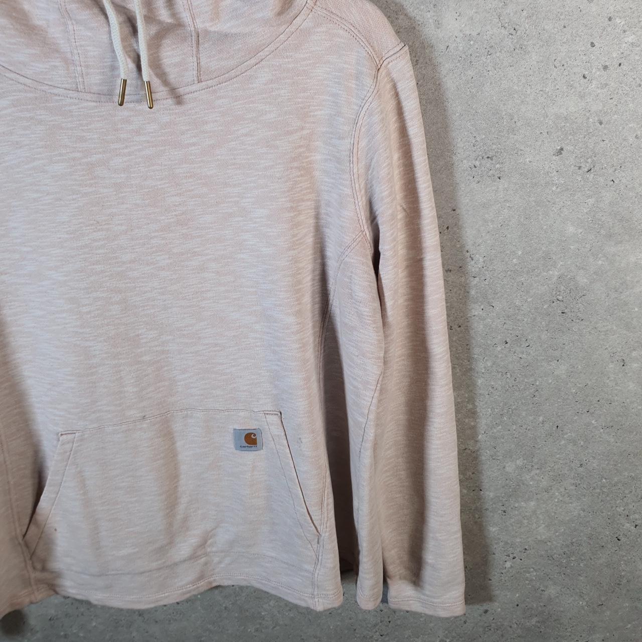 Vintage Carhartt Hoodie Womens Large Pink Pullover Blank Sweatshirt USA Relaxed Fit