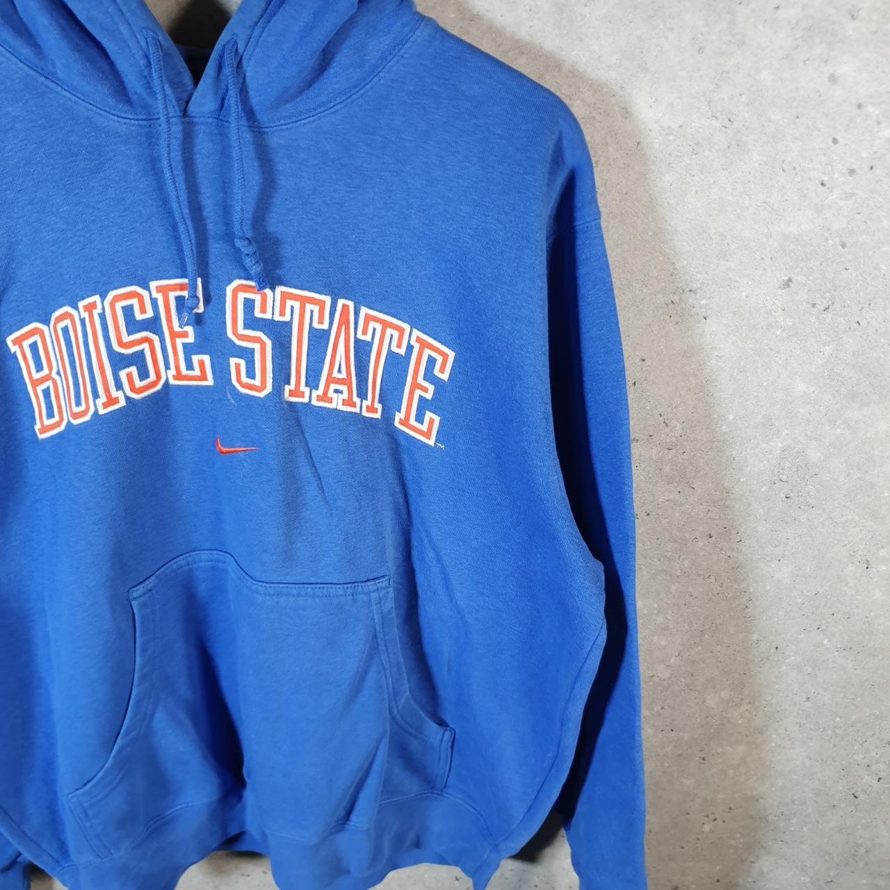 Vintage Nike Team Centre Swoosh Boise State Hoodie Men’s Small Blue Swoosh Y2K