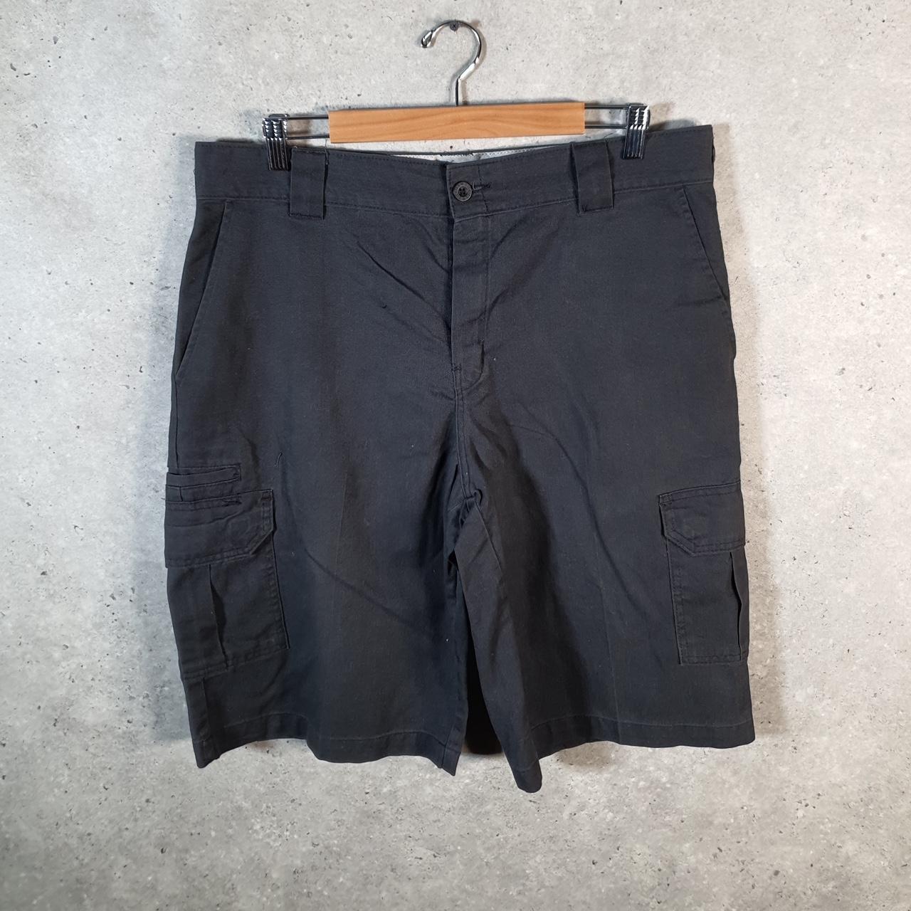 Vintage Dickies Baggy Chino Shorts Jorts Cargo Mens W36 Black Relaxed Fit