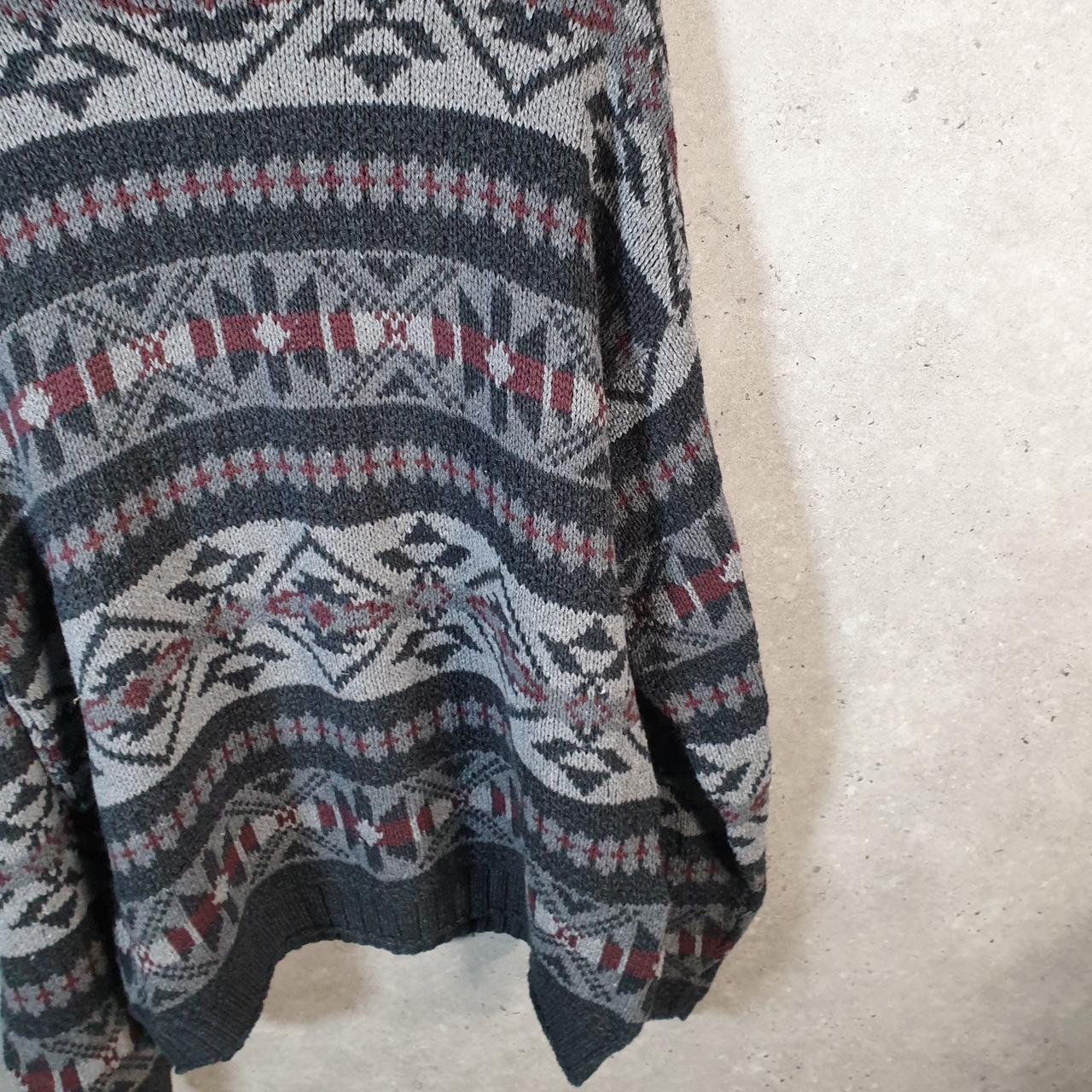 Vintage Woolwich Aztec Knit Sweater Men’s XL Grey Pattern Y2K Pullover Casual