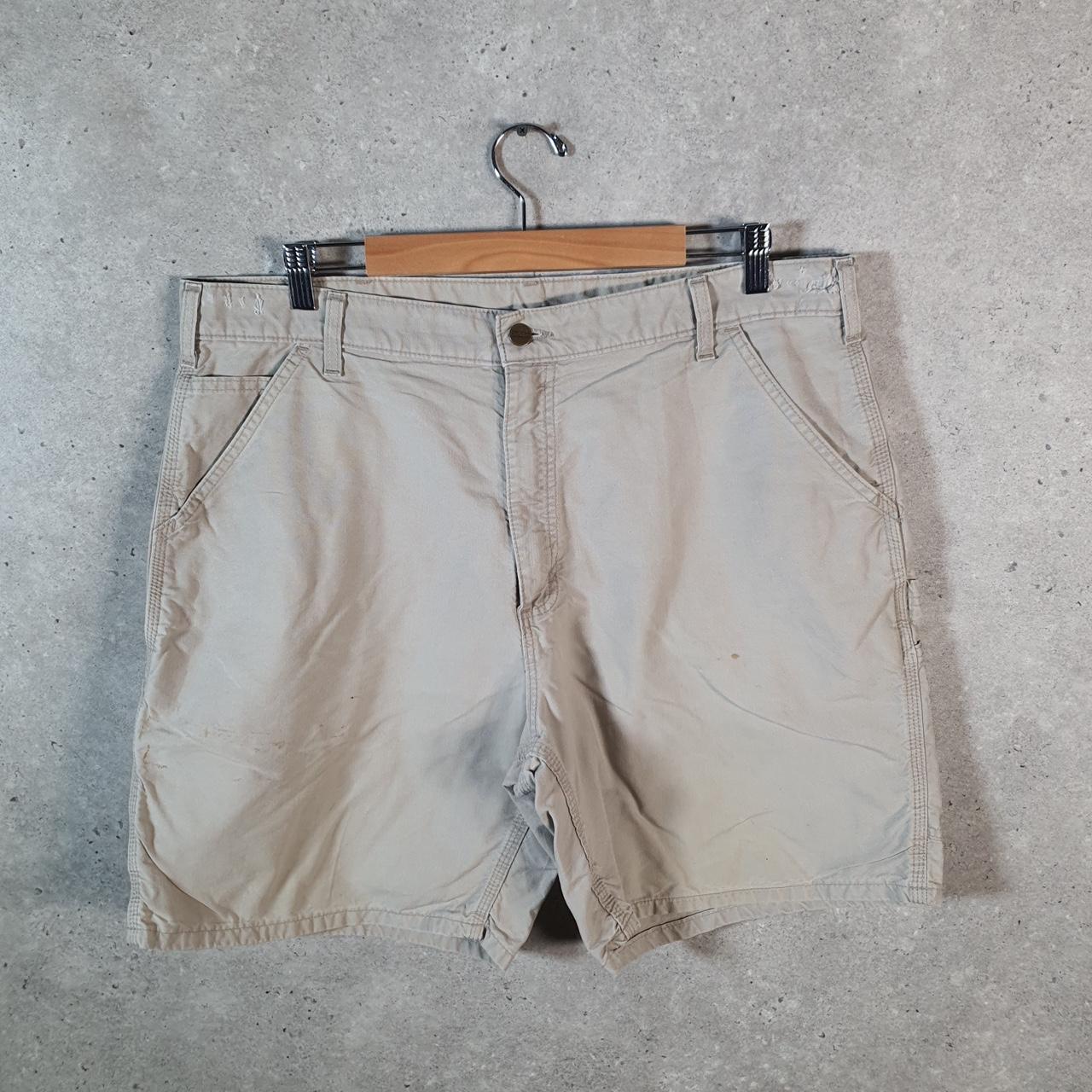 Vintage Carhartt Baggy Carpenter Shorts Jorts Cargo Men’s W38 Beige Relaxed Fit Workwear A4864